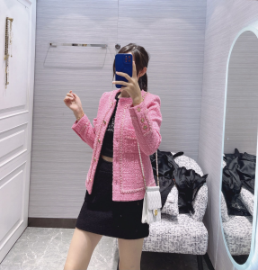 Replica Womens Clothing Chanel Pink Tweed Jacket SML A198PP980 AA191076
