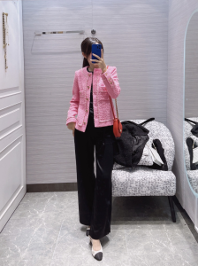 Replica Womens Clothing Chanel Pink Tweed Jacket SML A198PP980 AA191076