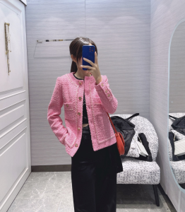 Replica Womens Clothing Chanel Pink Tweed Jacket SML A198PP980 AA191076