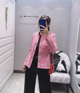Replica Womens Clothing Chanel Pink Tweed Jacket SML A198PP980 AA191076