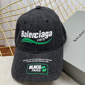 Replica Womens Hats Balenciaga Black Cotton Baseball Cap Hat A190PP180 AA191060