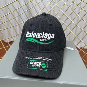 Replica Womens Hats Balenciaga Black Cotton Baseball Cap Hat A190PP180 AA191060