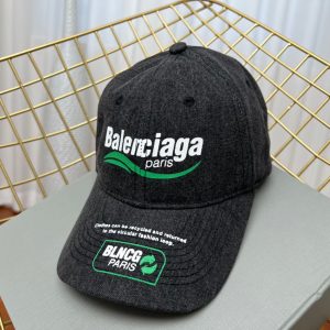 Replica Womens Hats Balenciaga Black Cotton Baseball Cap Hat A190PP180 AA191060