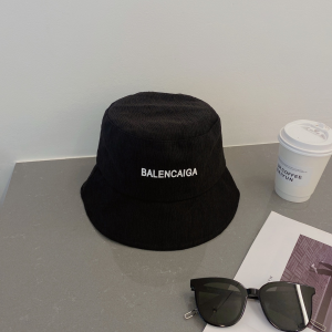 Replica Womens Hats Balenciaga Black Cotton Bucket Cap Hat A190PP180 AA191066