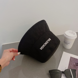 Replica Womens Hats Balenciaga Black Cotton Bucket Cap Hat A190PP180 AA191066