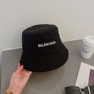 Replica Womens Hats Balenciaga Black Cotton Bucket Cap Hat A190PP180 AA191066