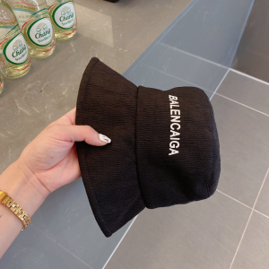Replica Womens Hats Balenciaga Black Cotton Bucket Cap Hat A190PP180 AA191066
