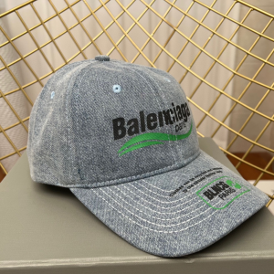 Replica Womens Hats Balenciaga Gray Cotton Baseball Cap Hat A190PP180 AA191059