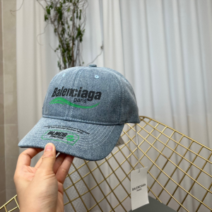 Replica Womens Hats Balenciaga Gray Cotton Baseball Cap Hat A190PP180 AA191059