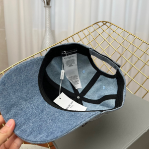 Replica Womens Hats Balenciaga Gray Cotton Baseball Cap Hat A190PP180 AA191059