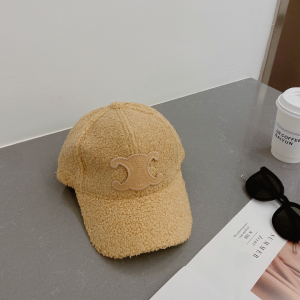 Replica Womens Hats Celine Triomphe Beige Woolskin Baseball Cap Hat A190PP180 AA191063