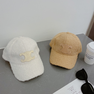 Replica Womens Hats Celine Triomphe Beige Woolskin Baseball Cap Hat A190PP180 AA191063