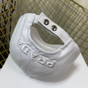 Replica Womens Hats Prada White Cotton Baseball Cap Hat A190PP180 AA191067