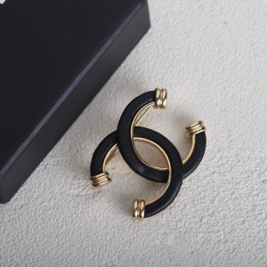 Replica Womens Jewelry Chanel Black CC Logo Brooch A152PP180 AA191021