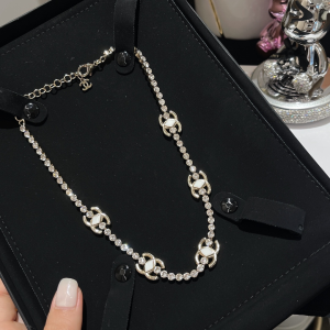 Chanel CC Logo Diamonds Choker Necklace 