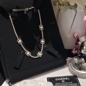 Replica Womens Jewelry Chanel CC Logo Diamonds Choker Necklace A173PP380 AA191041