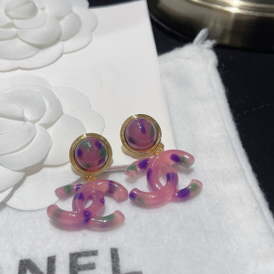 Replica Womens Jewelry Chanel Purple CC Logo Earrings A173PP280 AA191043