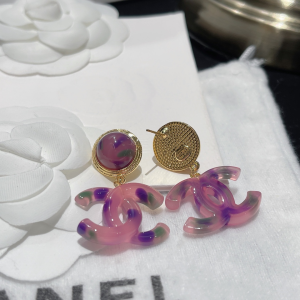 Replica Womens Jewelry Chanel Purple CC Logo Earrings A173PP280 AA191043