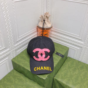 Essenceofluxury Womens Hats Chanel CC Logo Black Cotton Baseball Cap Hat A190PP180 AA191327