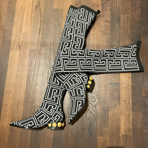 Essenceofluxury Womens Shoes Balmain Coin Black White Knit Boots 35 To 41 A38PP780 AA191380