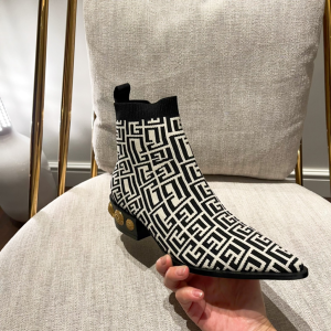 Balmain Coin Stretch Knit Ankle Boots 
