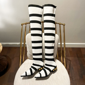 Essenceofluxury Womens Shoes Balmain Coin White Knit Boots 35 To 41 A38PP780 AA191378