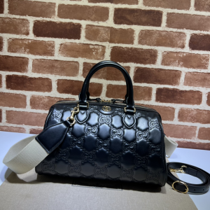 Essenceofluxury Womens Handbags Gucci GG Matelasse Leather Top Handle Bag in Black with Two Detachable Straps 702242 31x19x22CM A09PP980 AA191353 Essenceofluxury Womens Handbags Gucci GG Matelasse Leather Top Handle Bag in Black with Two Detachable Straps 702242 31x19x22CM A09PP980 AA191353