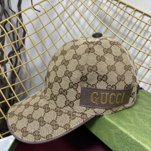 Gucci Beige GG Canvas Baseball Cap Hat 