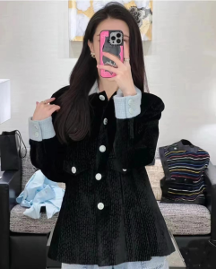 Replica Womens Clothing Chanel Black Velvet Jacket SMLXL A198PP1080 AA191972
