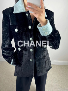 Replica Womens Clothing Chanel Black Velvet Jacket SMLXL A198PP1080 AA191972