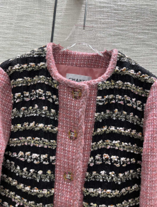 Replica Womens Clothing Chanel Pink Tweed Jacket Coat SML A198PP1080 AA191977