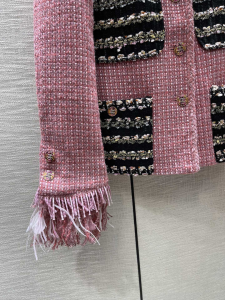 Replica Womens Clothing Chanel Pink Tweed Jacket Coat SML A198PP1080 AA191977