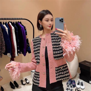 Replica Womens Clothing Chanel Pink Tweed Jacket Coat SML A198PP1080 AA191977