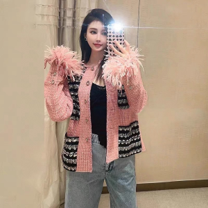 Replica Womens Clothing Chanel Pink Tweed Jacket Coat SML A198PP1080 AA191977