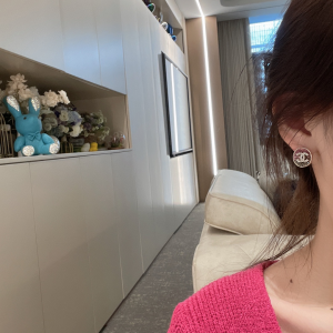 Replica Womens Jewelry Chanel Crystals CC Round Earrings A173PP180 AA191971