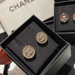 Replica Womens Jewelry Chanel Crystals CC Round Earrings A173PP180 AA191971