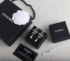 Replica Womens Jewelry Chanel Crystals CC and Bowknot Earrings A152PP180 AA191945