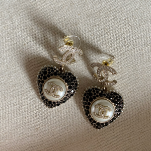 Replica Womens Jewelry Chanel Crystals CC and Heart Earrings A152PP180 AA191946