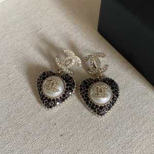Replica Womens Jewelry Chanel Crystals CC and Heart Earrings A152PP180 AA191946