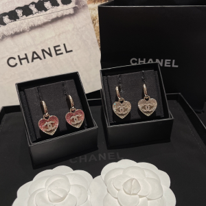 Chanel Crystals CC and Heart Earrings 