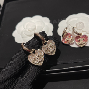Replica Womens Jewelry Chanel Crystals CC and Heart Earrings A173PP180 AA191969