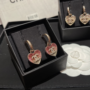 Replica Womens Jewelry Chanel Crystals CC and Heart Earrings A173PP180 AA191969