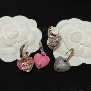 Replica Womens Jewelry Chanel Crystals CC and Heart Earrings A173PP180 AA191969