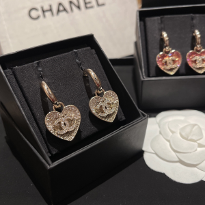 Replica Womens Jewelry Chanel Crystals CC and Heart Earrings A173PP180 AA191969
