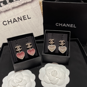 Replica Womens Jewelry Chanel Crystals CC and Heart Earrings A173PP180 AA191969