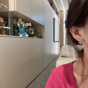 Replica Womens Jewelry Chanel Crystals CC and Heart Earrings A173PP180 AA191969