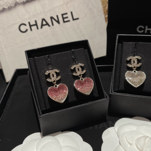 Replica Womens Jewelry Chanel Crystals CC and Heart Earrings A173PP180 AA191969