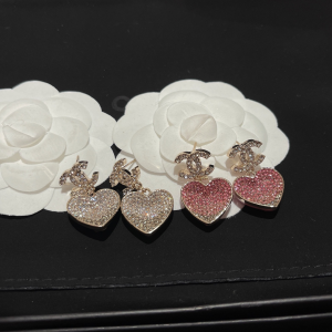 Replica Womens Jewelry Chanel Crystals CC and Heart Earrings A173PP180 AA191969