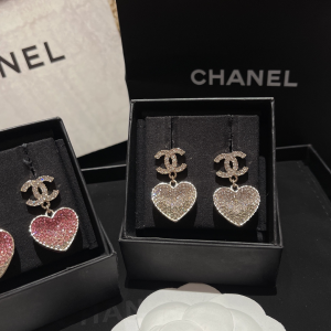 Replica Womens Jewelry Chanel Crystals CC and Heart Earrings A173PP180 AA191969