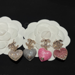 Replica Womens Jewelry Chanel Crystals CC and Heart Earrings A173PP180 AA191969